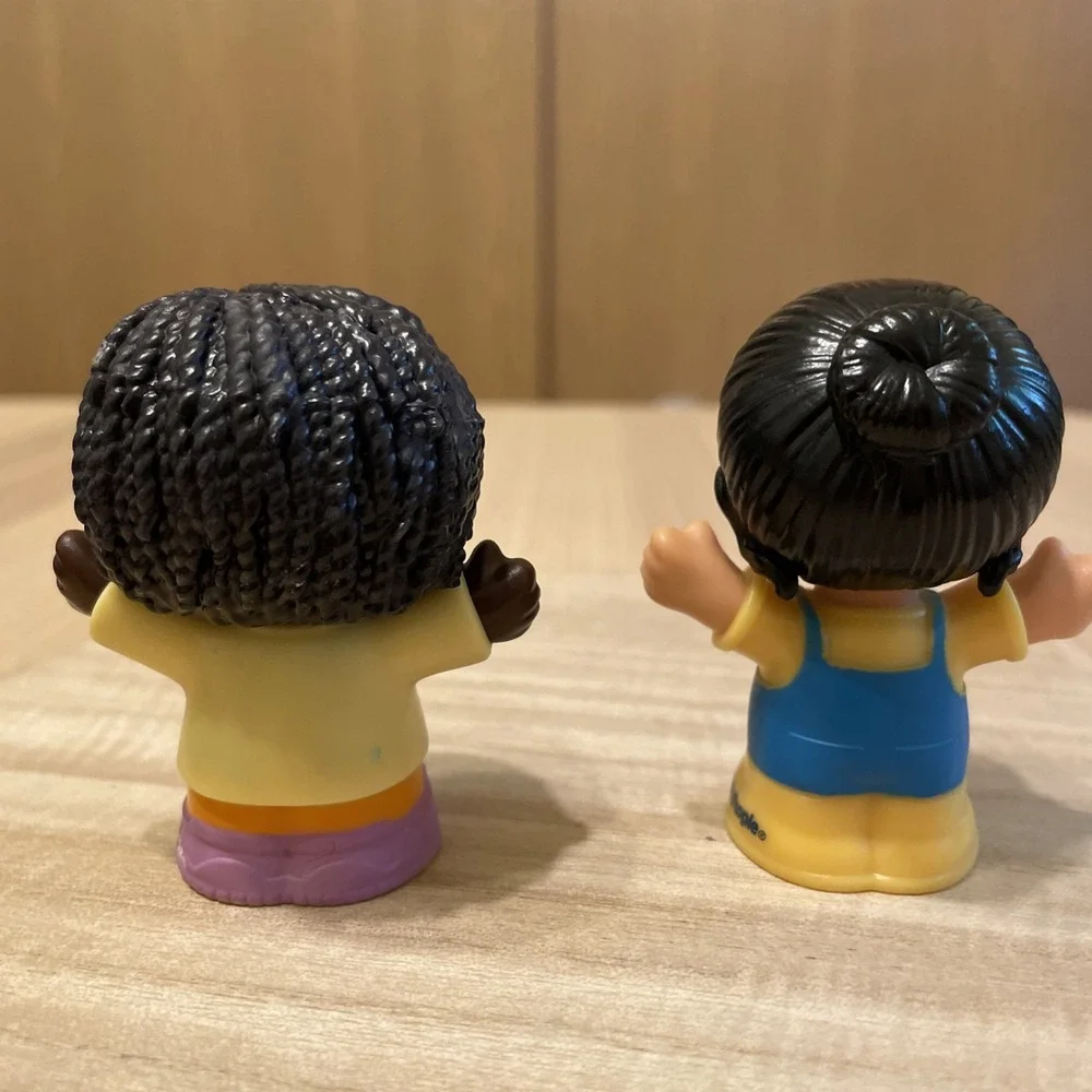 Fisher Price Little People Figures Lot 2 Female Farmer & African American Hiker